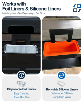 Matchwaves griddle setup with accessories enhances grilling convenience.