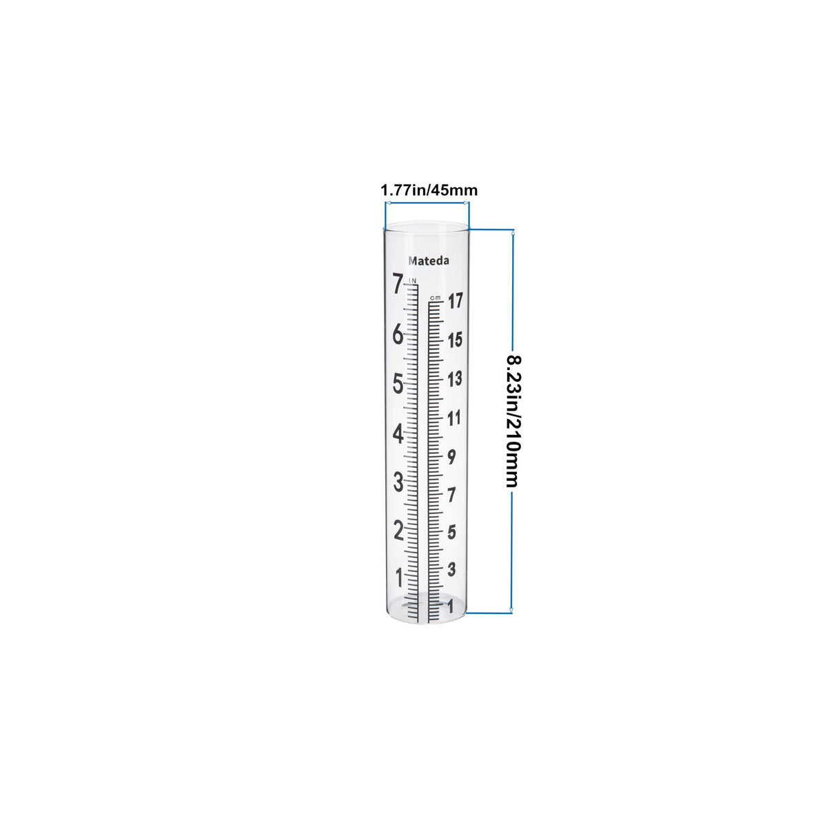 Mateda 7-inch capacity gauge ideal for garden monitoring.