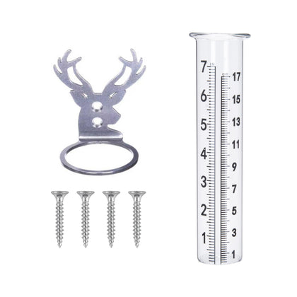 Mateda rain gauge with 7-inch deer rack for accurate garden measurements