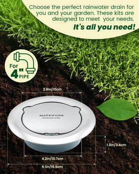 Matework polymer base connection demonstrates secure, tool-free installation for 4-inch fittings.