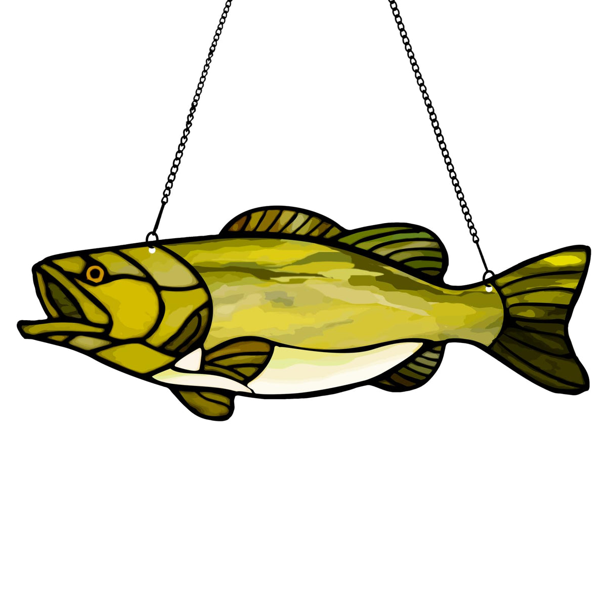 MATIHAY Largemouth Bass acrylic window hanging with lifelike bass detail elevates lake house decor.