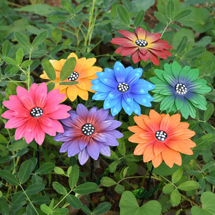 Matlern daylily garden stake bright bloom enhances outdoor decor.