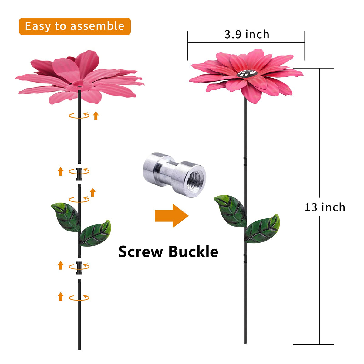 Matlern metal flower stake set for versatile indoor and outdoor display.