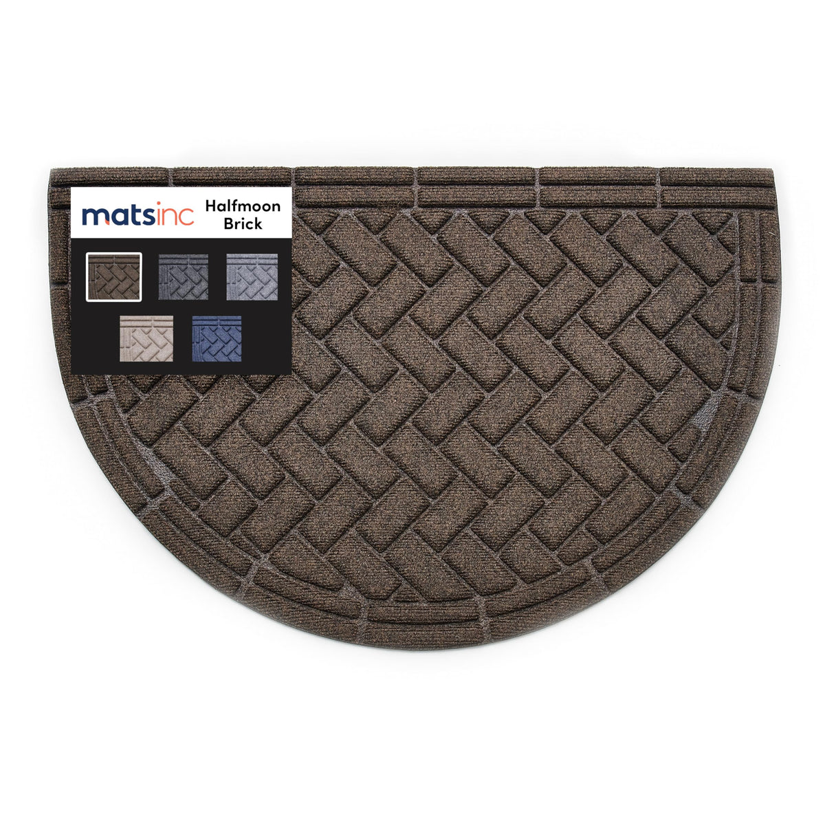 MATSINC Artisan Entry half-moon brick design front view mat ideal for indoor outdoor use.
