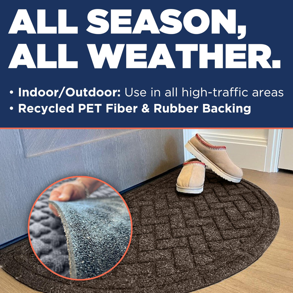 MATSINC Artisan Entry water-absorbent fibers keep floors dry after rain.