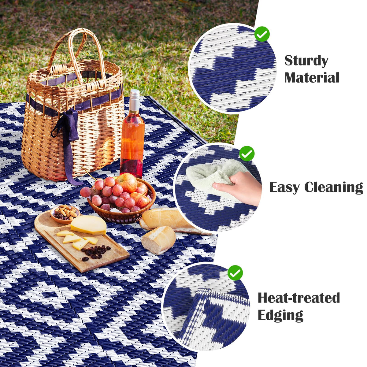 Mattitude rug foldable design is portable for picnics and camping