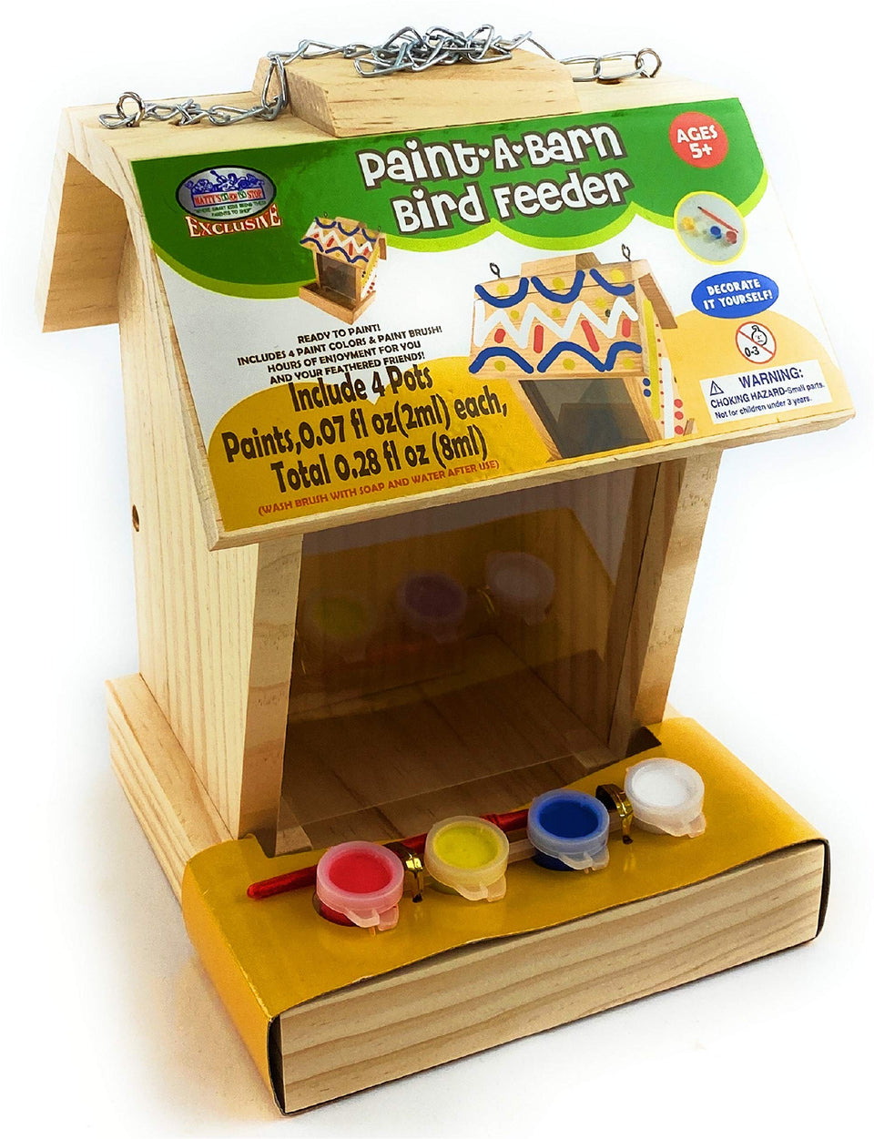 Matty's Toy Stop deluxe bird feeder with open-face design invites backyard birds to feed.