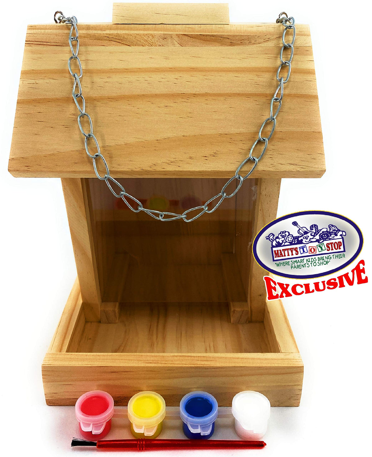 Matty's Toy Stop painting kit with four paints for customizing your feeder.