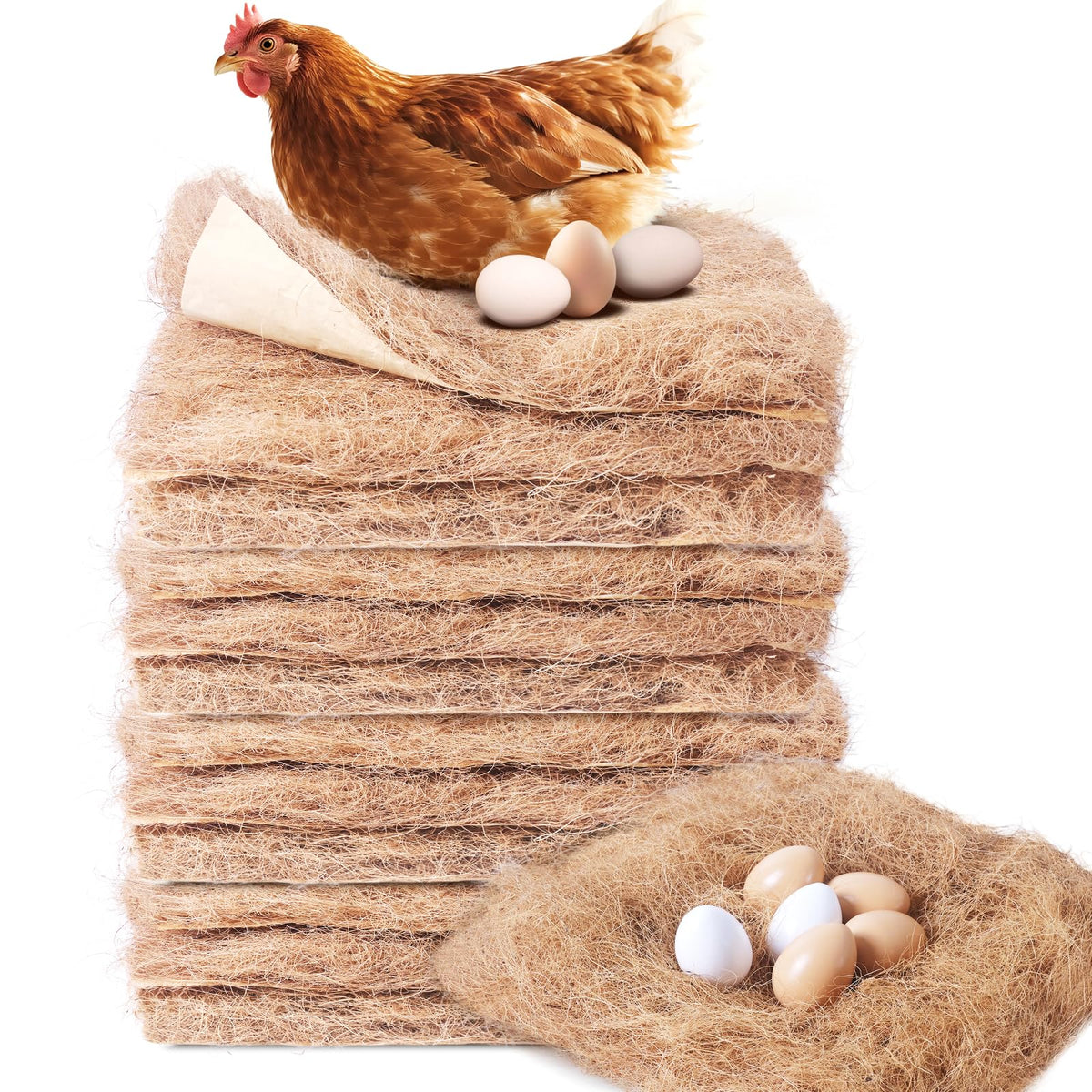 Matutinus nesting pads 13x13 in coop promotes clean, organized nesting.