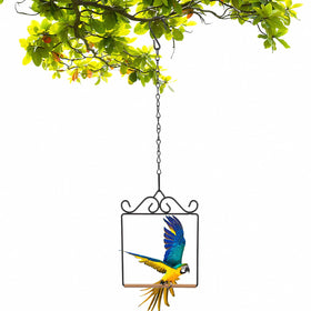 Matwsec hummingbird swing with wooden perch in outdoor garden for resting birds
