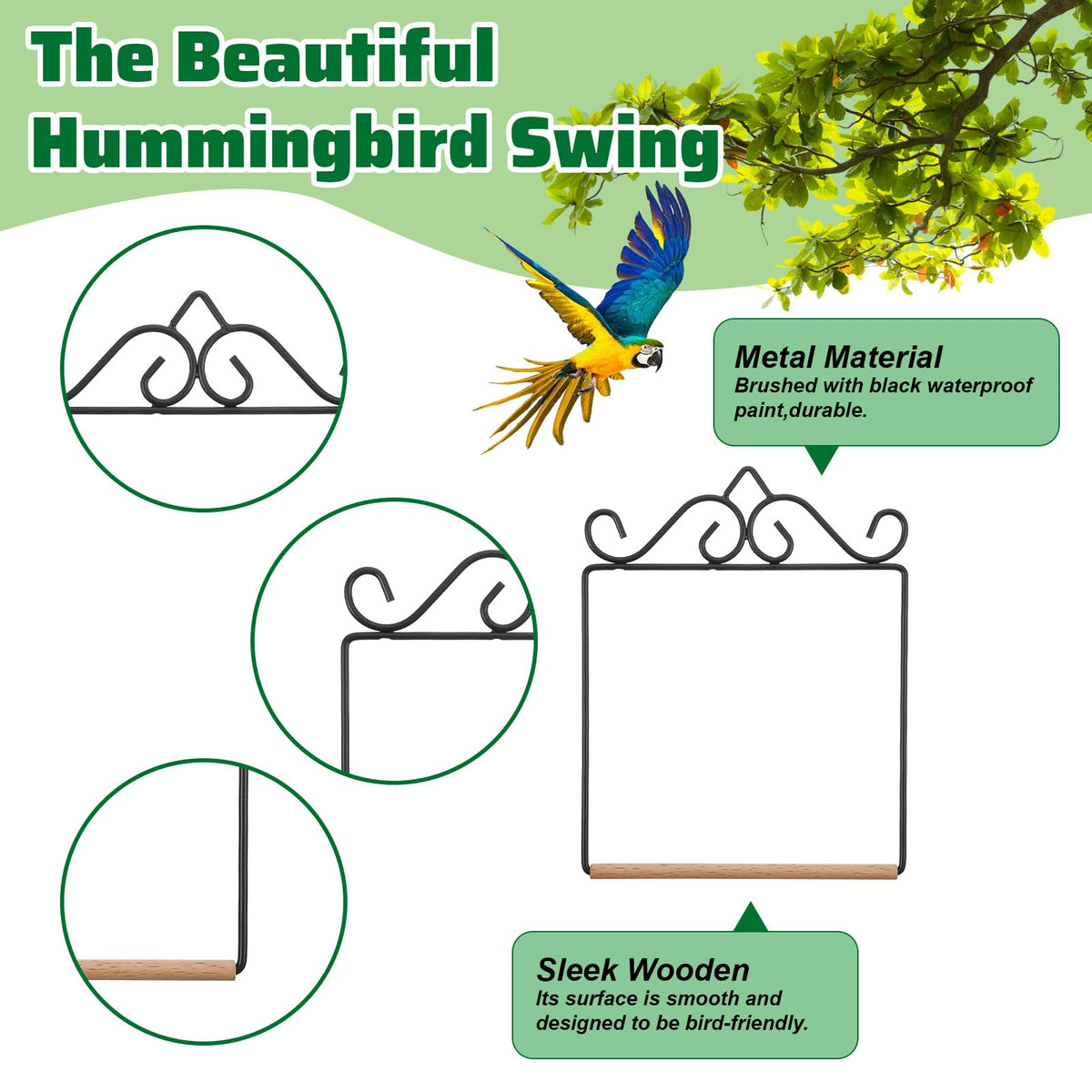 Matwsec hummingbird swing window-mount setup for bright patio viewing