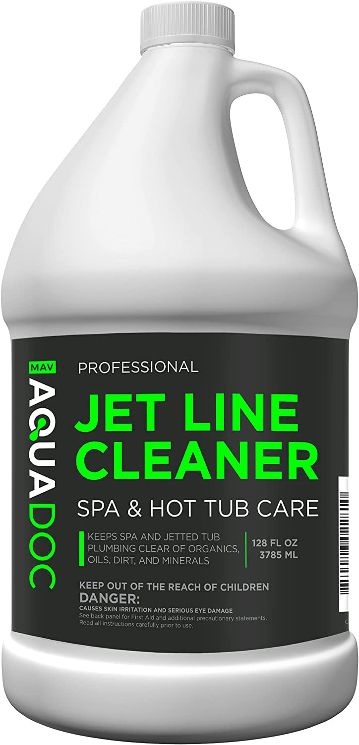 MAV AquaDoc Jet Line Cleaner 1 Gal bottle front for spotless spa jets