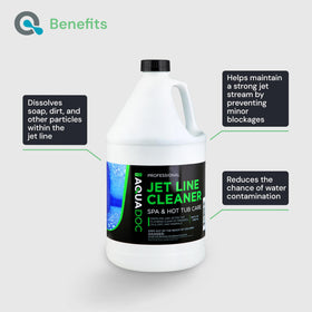 MAV AquaDoc Jet Line Cleaner pour action highlights fast-acting tub cleansing