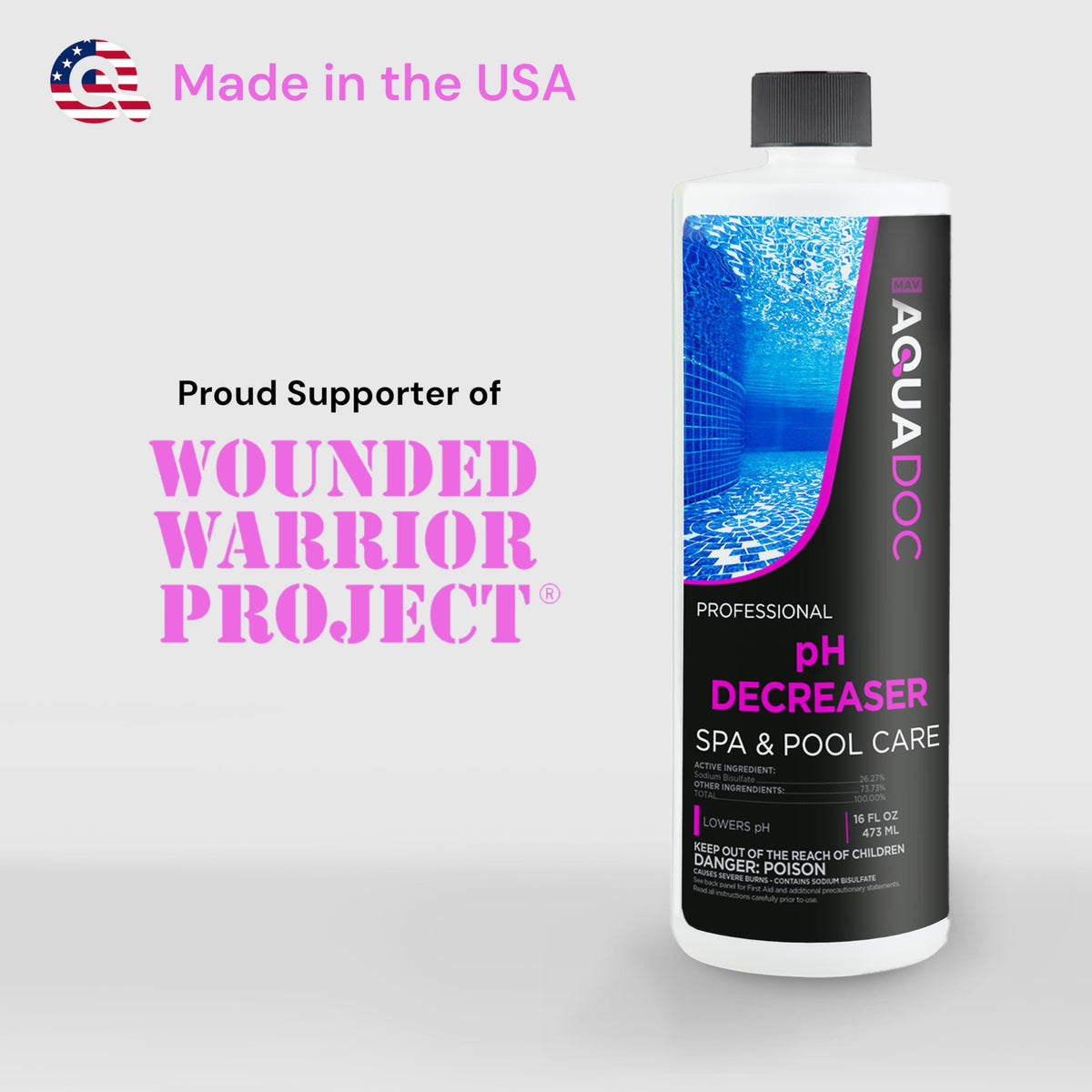 Clear spa water after use shows improved clarity with MAV AquaDoc product.