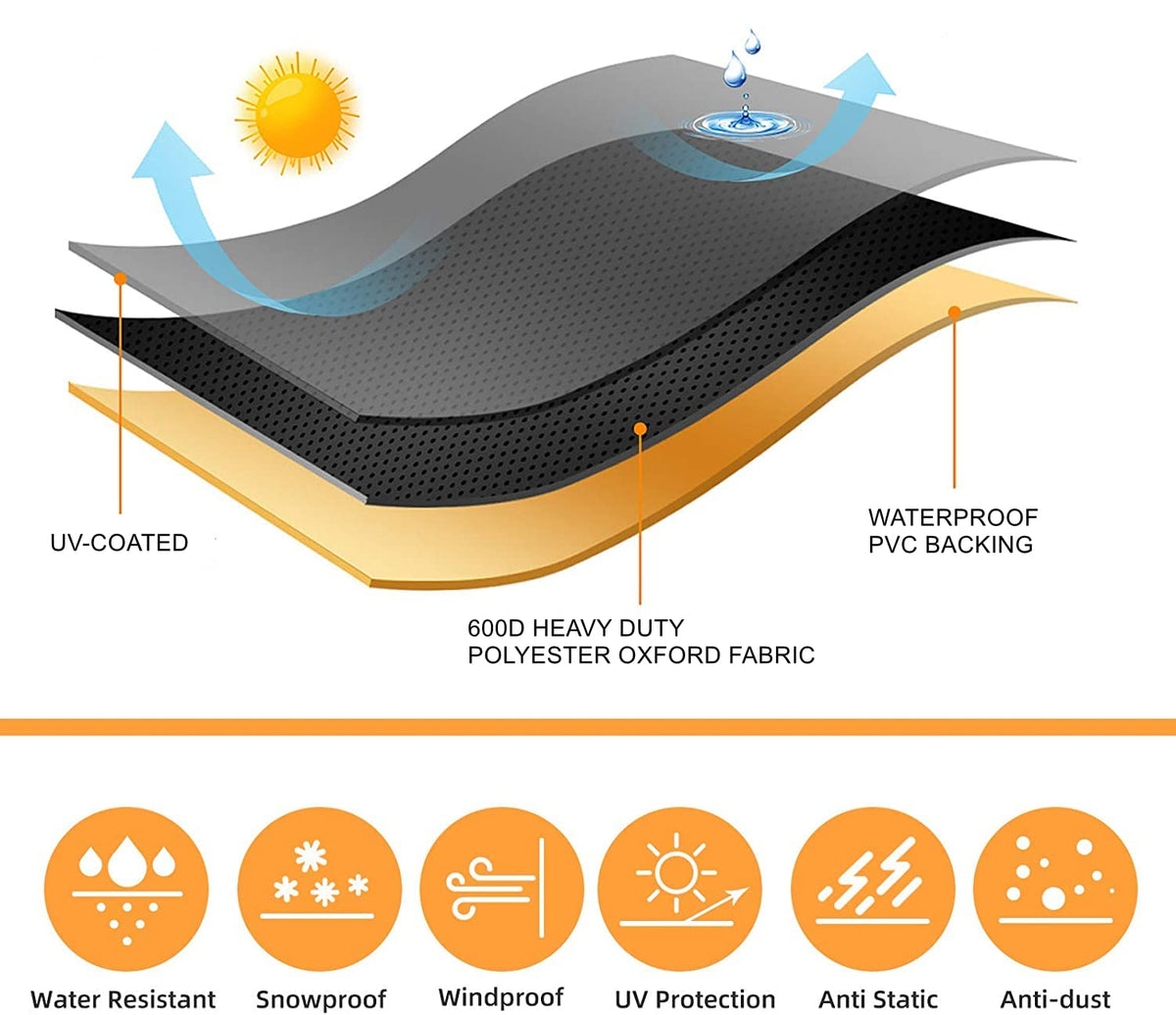 Mavincher heavy-duty oxford fabric ensures durable year-round protection