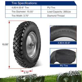 MaxAuto centered hub 3in tire assembly for quick mounting on standard axles