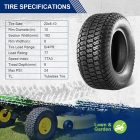 MaxAuto Turf Saver Tire lug pattern indicates puncture resistance on turf.