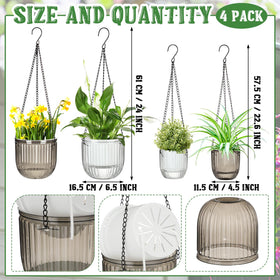 Maxcheck self-watering hanging planter 4.5-inch compact size for small plants