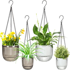 Maxcheck self-watering hanging planter 6.5-inch with clear water level for easy care