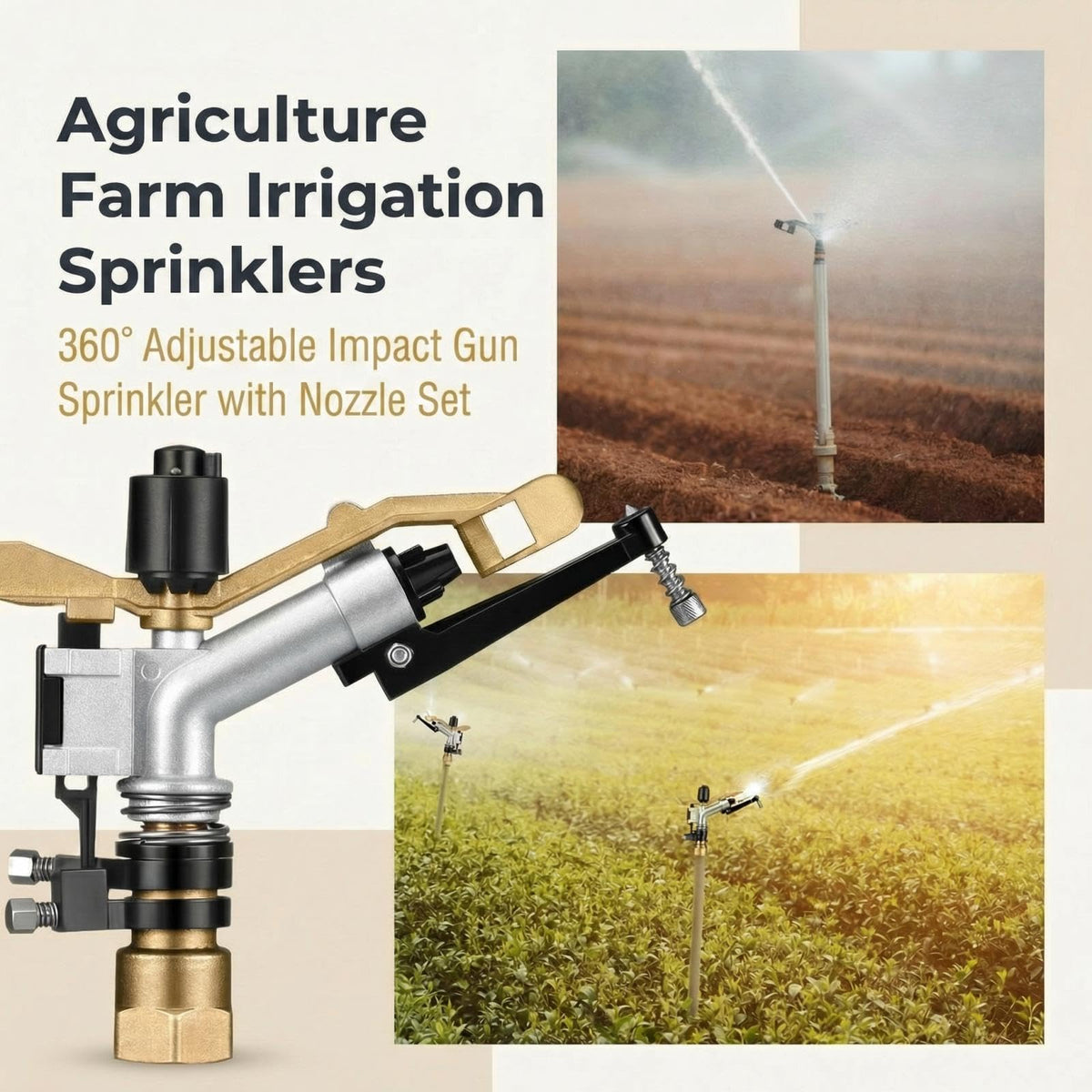 Maxcheck wide-area irrigation suitable for gardens, farms, and landscapes.