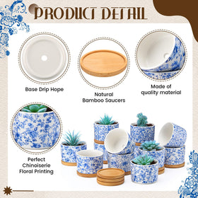 Maxdot blue-white pattern pot closeup, vibrant chinoiserie details enhance any shelf.