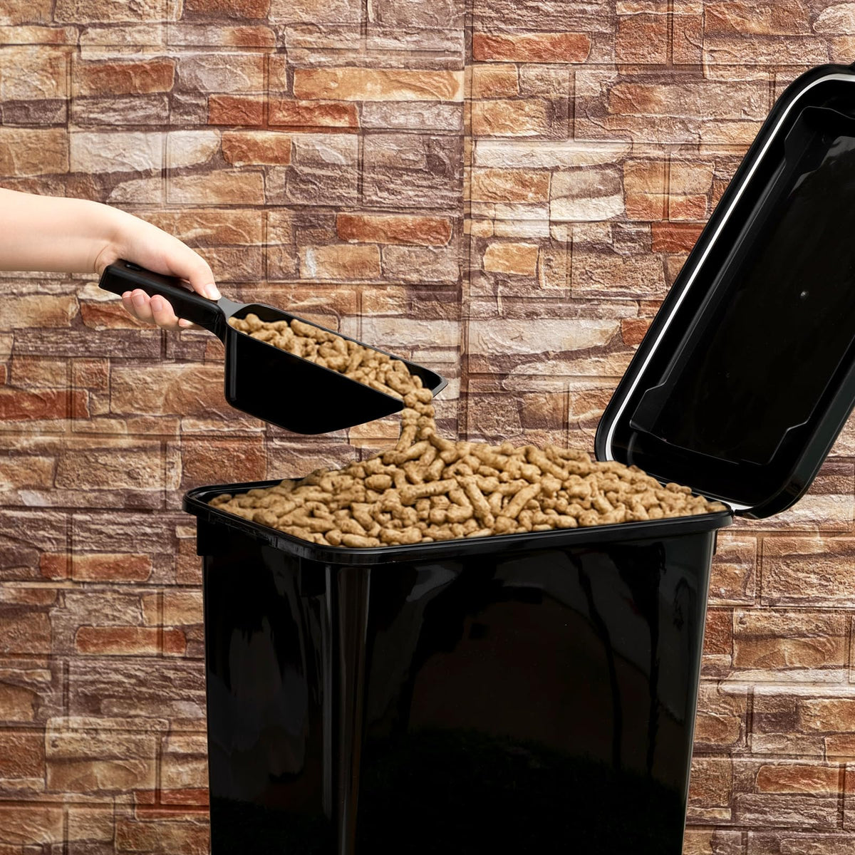 Maxdot multi-use bins store litter, ice melt, seeds, fertilizer, and charcoal.
