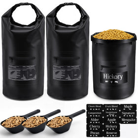 Maxdot rolltop pellet storage bag with closure for dry weather protection.