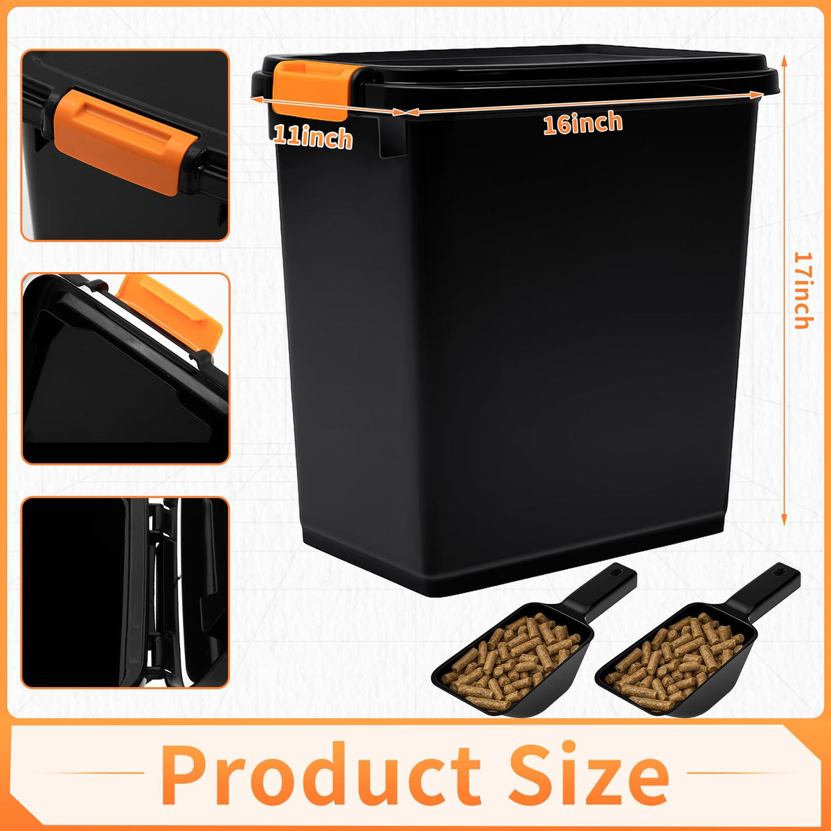 Maxdot storage bin with scoop demonstrates spill-free access for efficient grilling prep.
