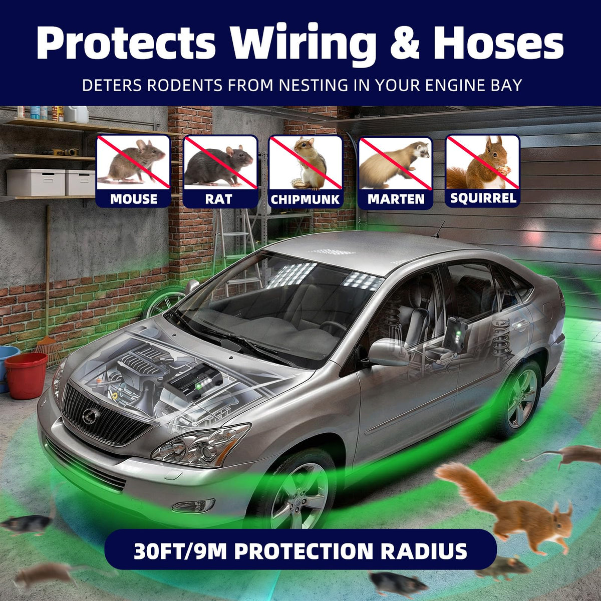Maxfetched rodent repeller with LED strobe lights demonstrates deterrent action