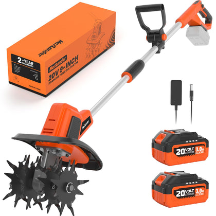MAXLANDER 20V cordless tiller in action for quick soil prep