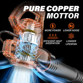 MAXLANDER blower reaches 155 MPH air speed for efficient leaf removal.