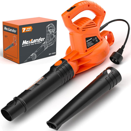 MAXLANDER corded leaf blower with 7-amp motor for quick cleanup.