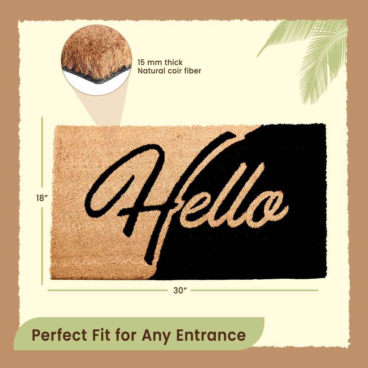 MaxMat Hello coco coir mat on a front porch promotes a warm welcome