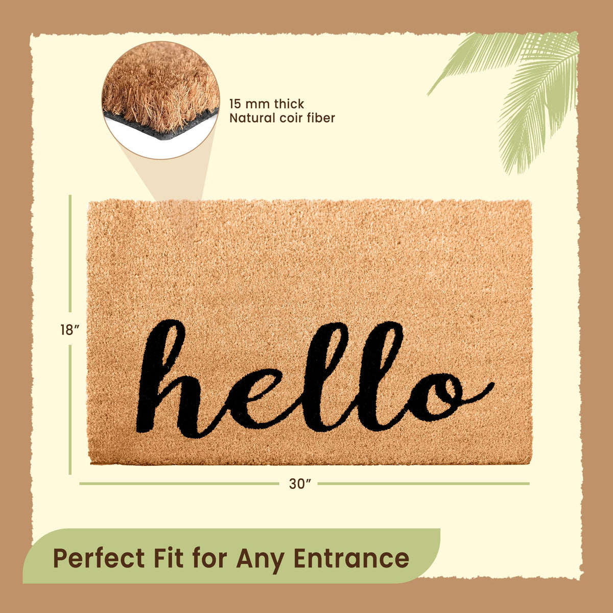 MaxMat Hello door mat in natural coco color adds warm curb appeal