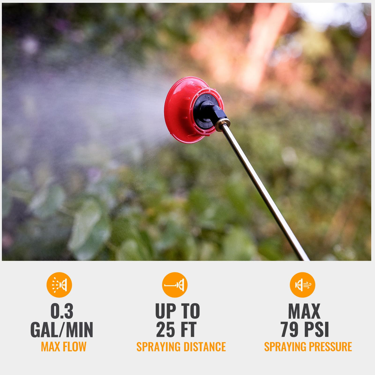 MaxMore seven-nozzle configuration for versatile indoor and outdoor spraying