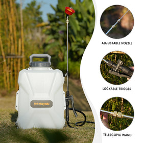 MaxMore sprayer in use for watering and cleaning tasks around the garden
