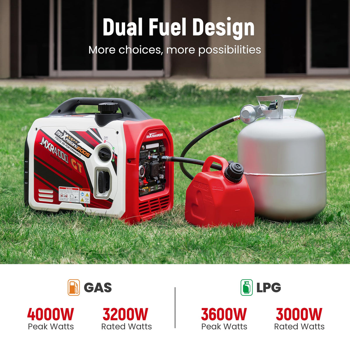 Dual-fuel capability for flexible power options with MXR4000GT.