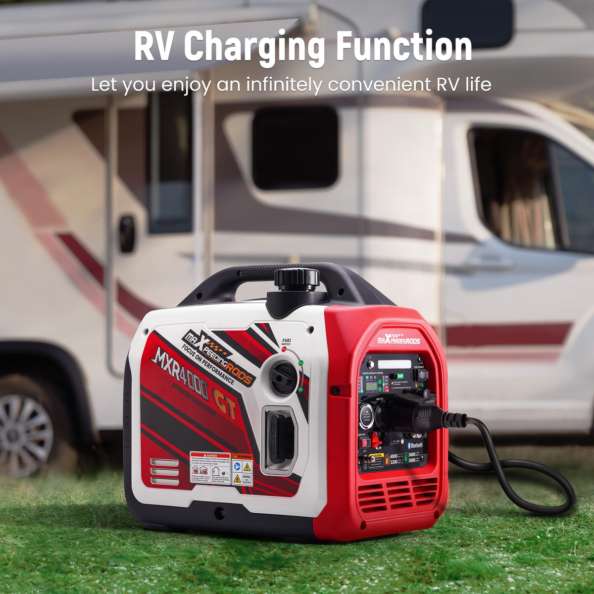 Quiet MXR4000GT operation suitable for campsites and neighborhoods.