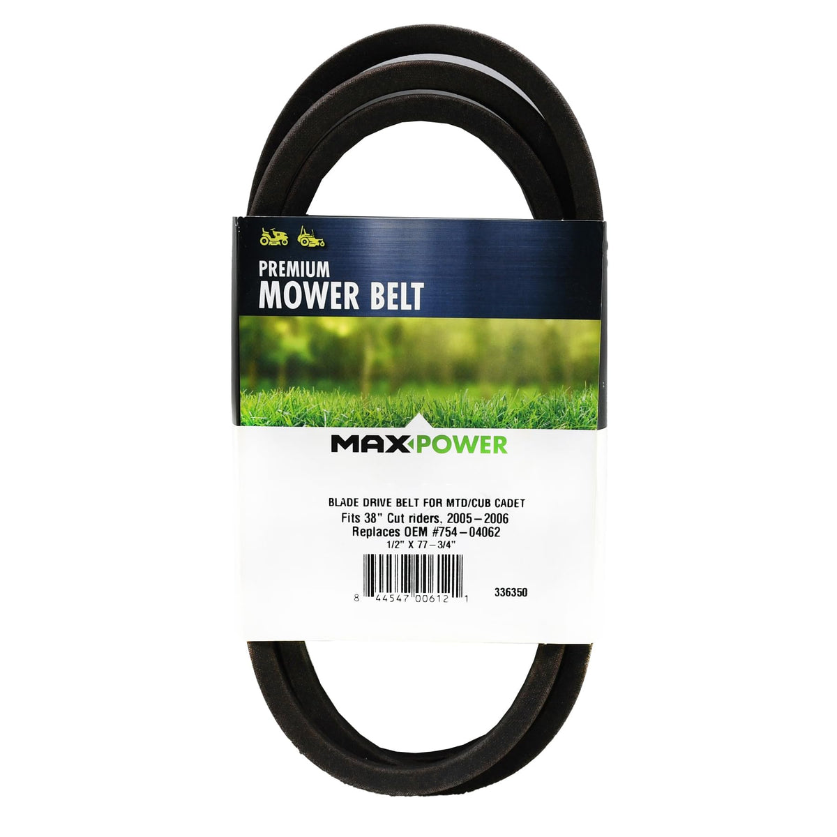 MaxPower belt close-up showing aramid fiber construction for lasting durability.