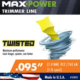 MaxPower 338832 855-foot spool provides long-lasting supply for large yards