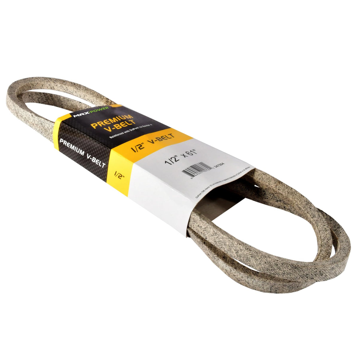 MaxPower 347504 belt with dry fabric cover resists clutch wear