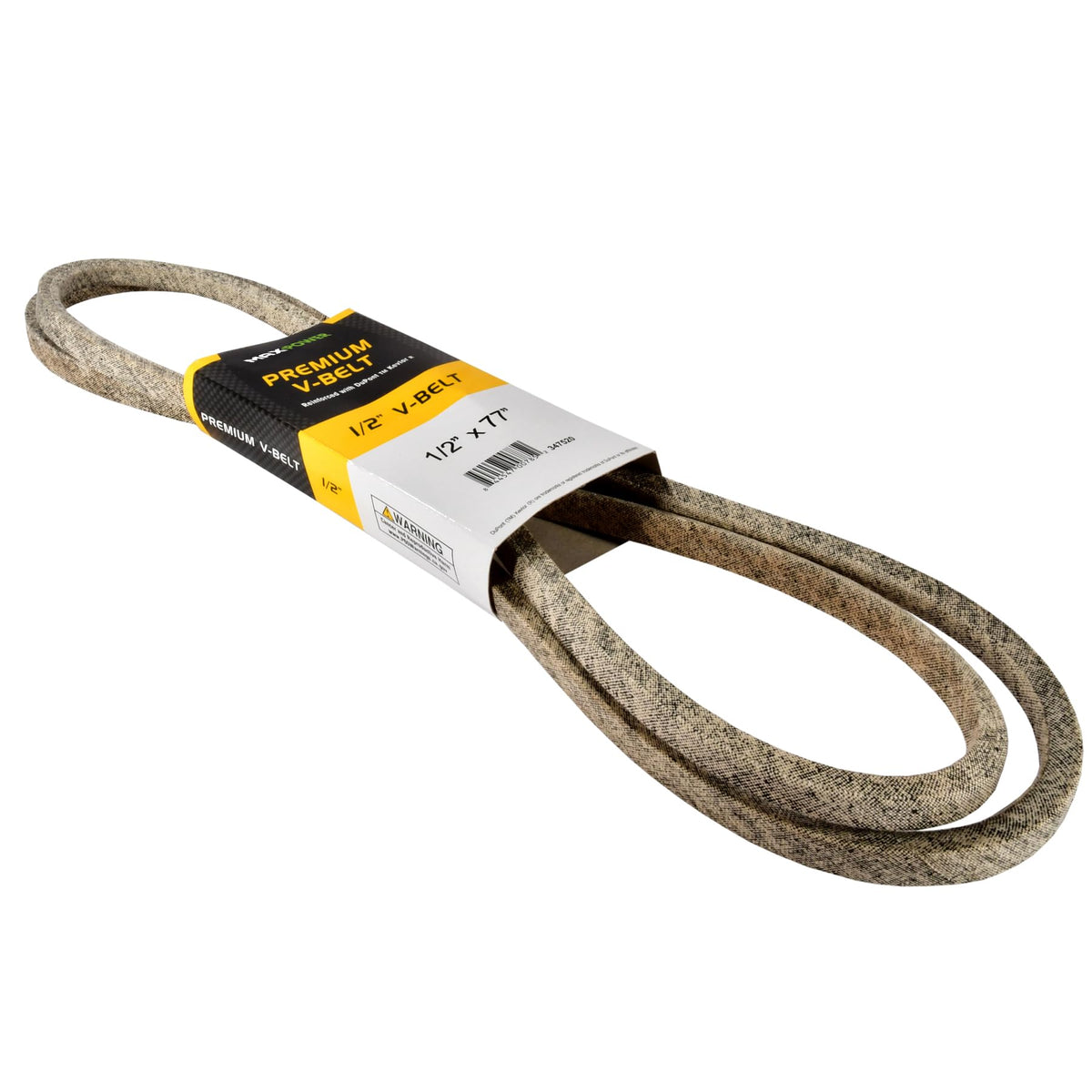 MaxPower Kevlar belt side view showing reinforced cords and rugged construction