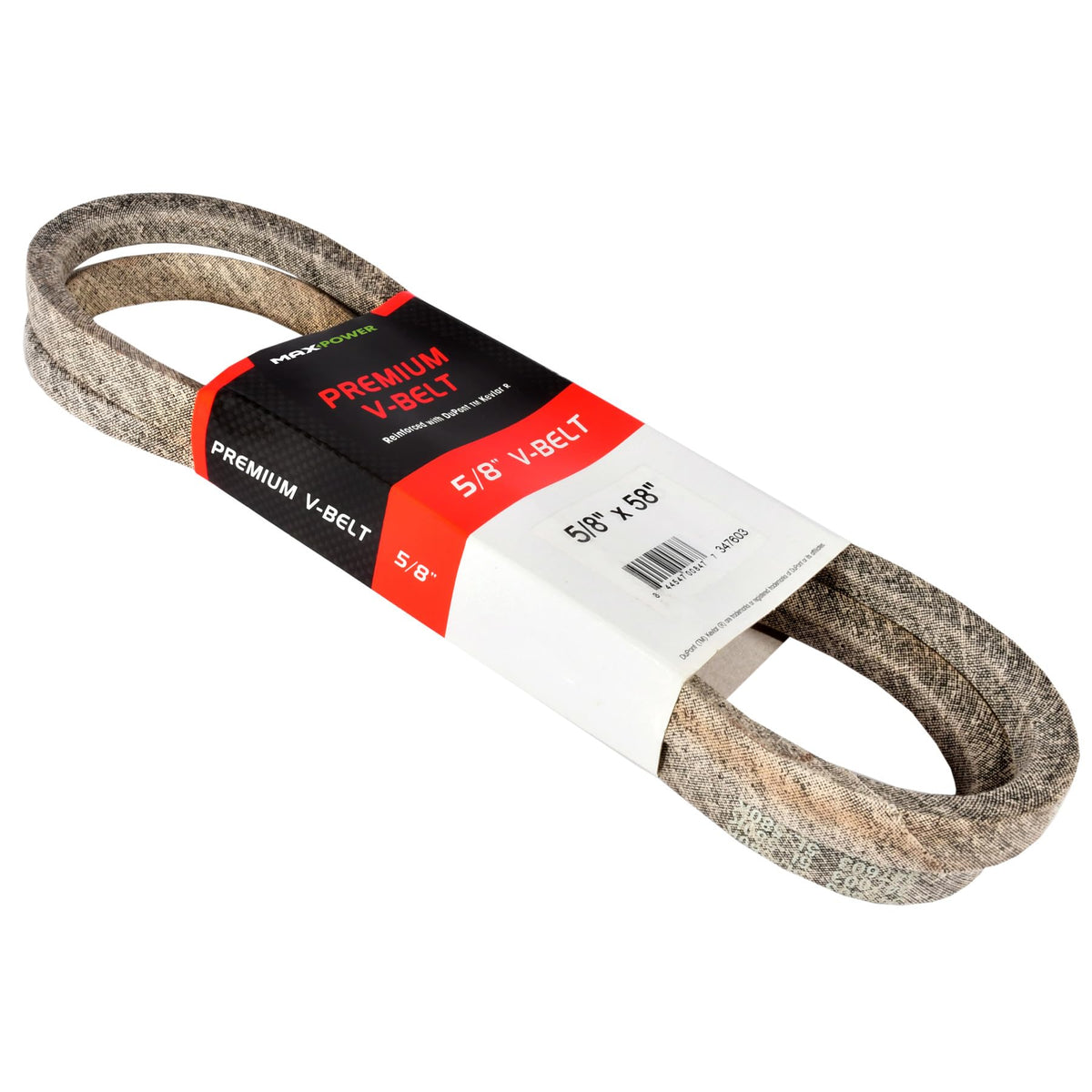 Maxpower 347603 belt heat-resistance closeup demonstrates long life under high-load operation in harsh environments.