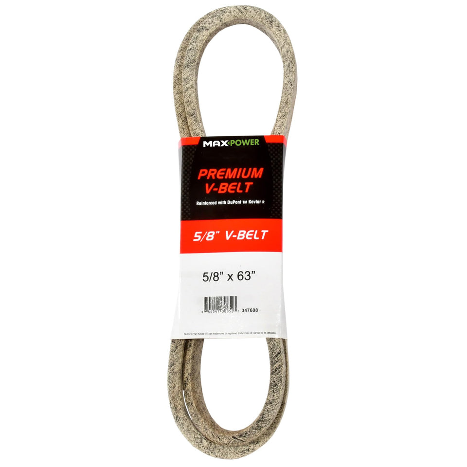MaxPower 347608 kevlar belt closeup highlights rugged cords for heavy-duty use
