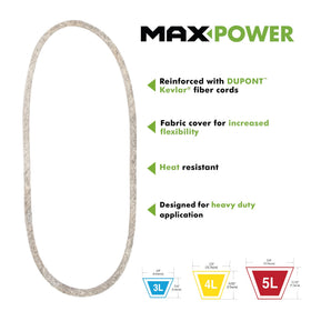MaxPower 347609 belt showing backside idler compatibility for durable setups.