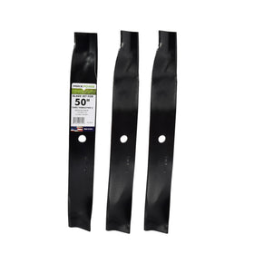 MaxPower 561381B three-blade set for 50-inch Toro mower boosts cut quality.