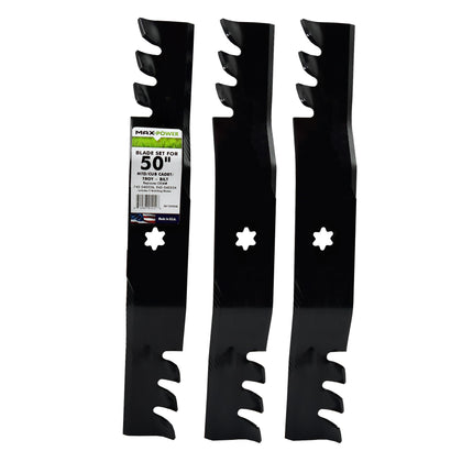 MaxPower 561545XB three-blade mulching set ready for 50-inch mower installation