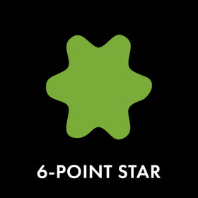 Six-point star center hole aligns with standard hubs on MaxPower blades