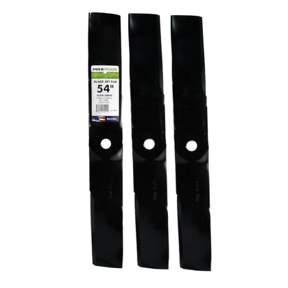 MaxPower 561809B blade set for 54-inch mower, ready for a precise cut.