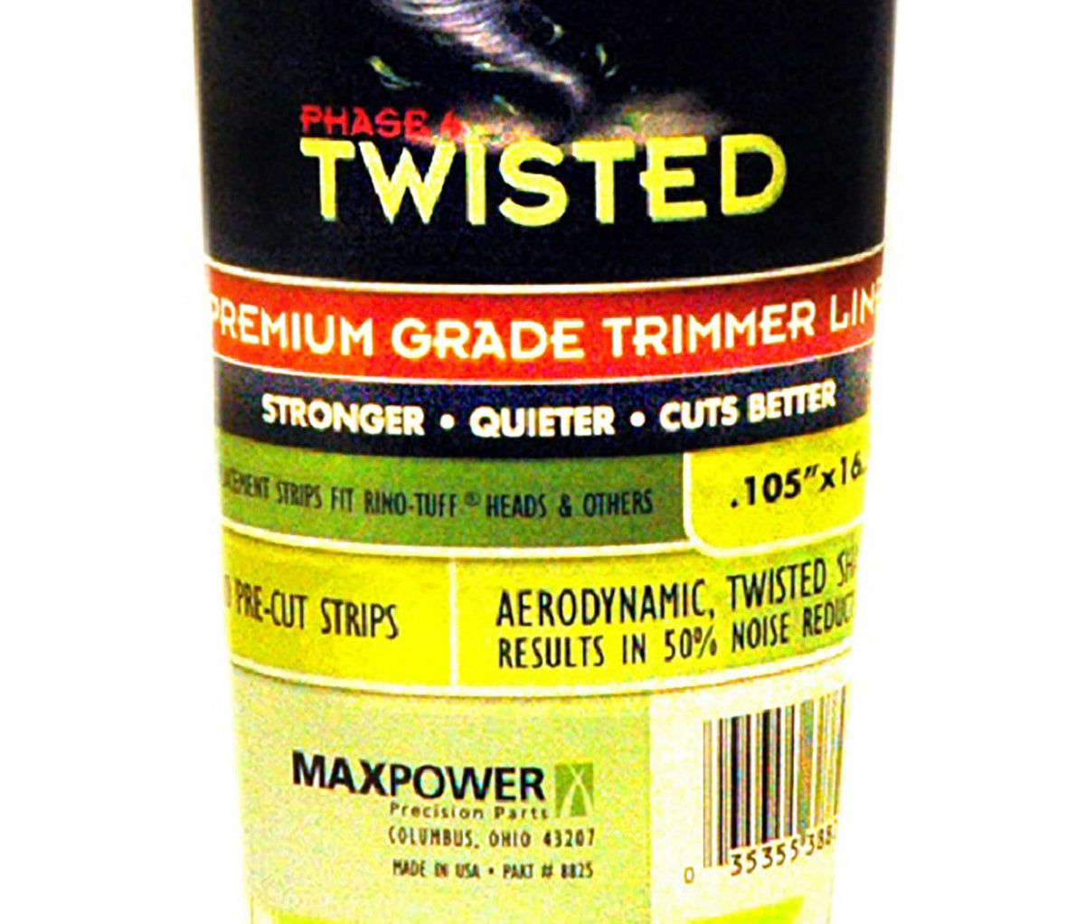 Close-up of MaxPower twisted trimmer line 0.105-inch diameter for durability
